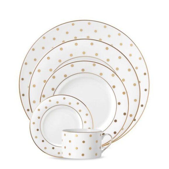 kate spade Other - Kate Spade Larabee Road Gold 5 Piece Dinnerware Set; New Year Party